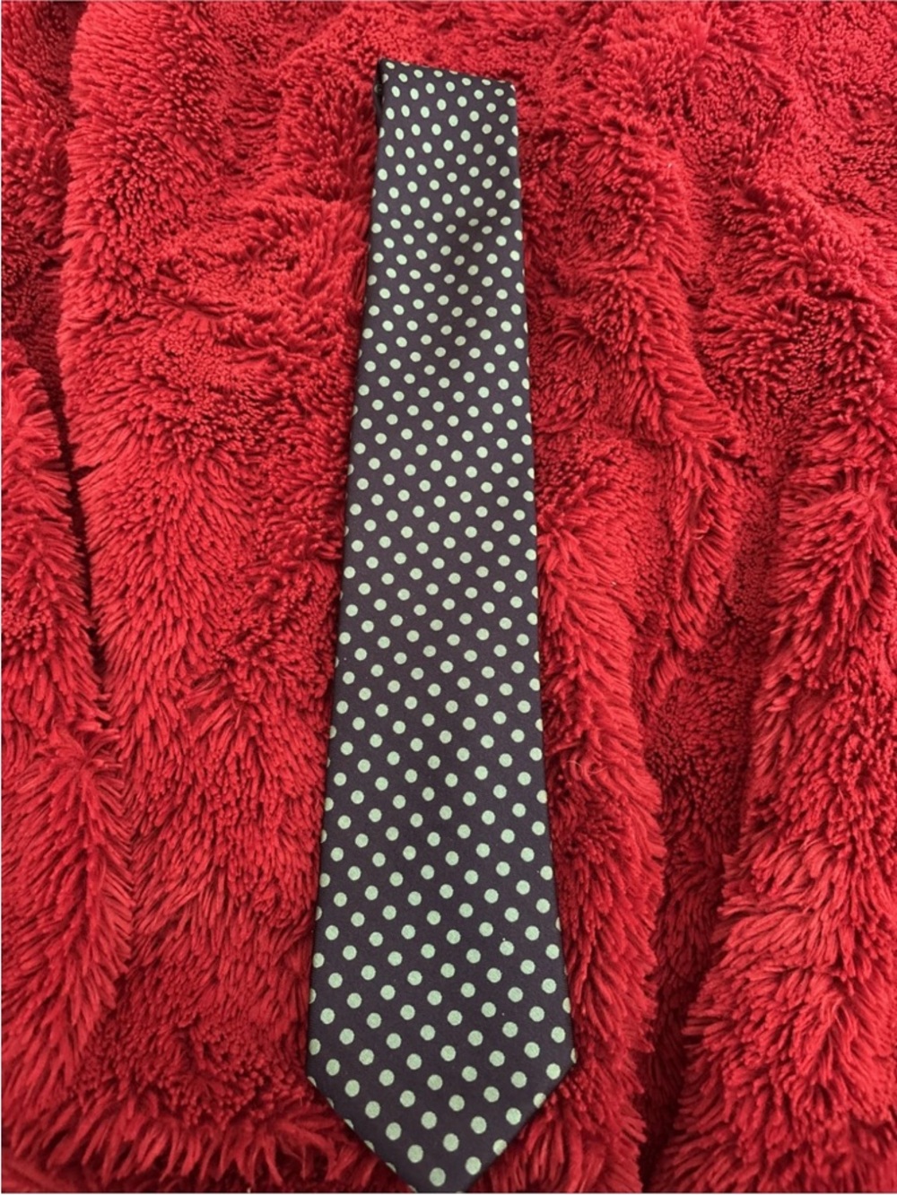 Tommy Hilfiger Men's Silk Tie Blue & Green Dot Pattern